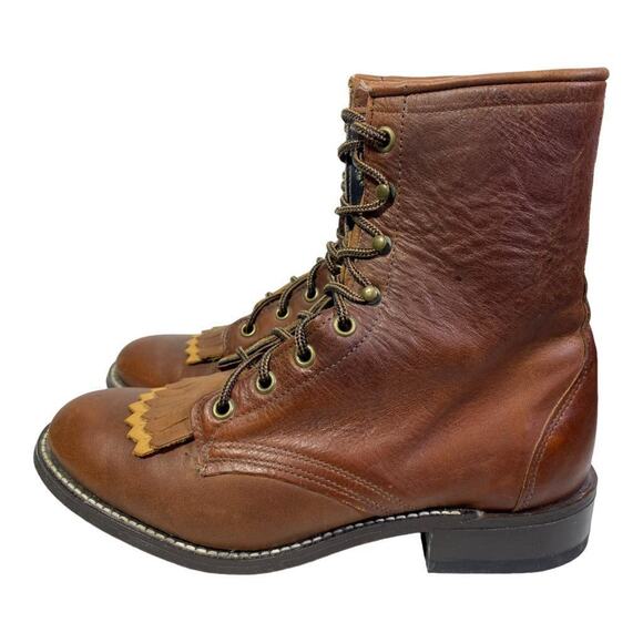 Laredo Lacer Roper Cowboy Boot Women size 7.5 m Brown - Picture 2 of 7